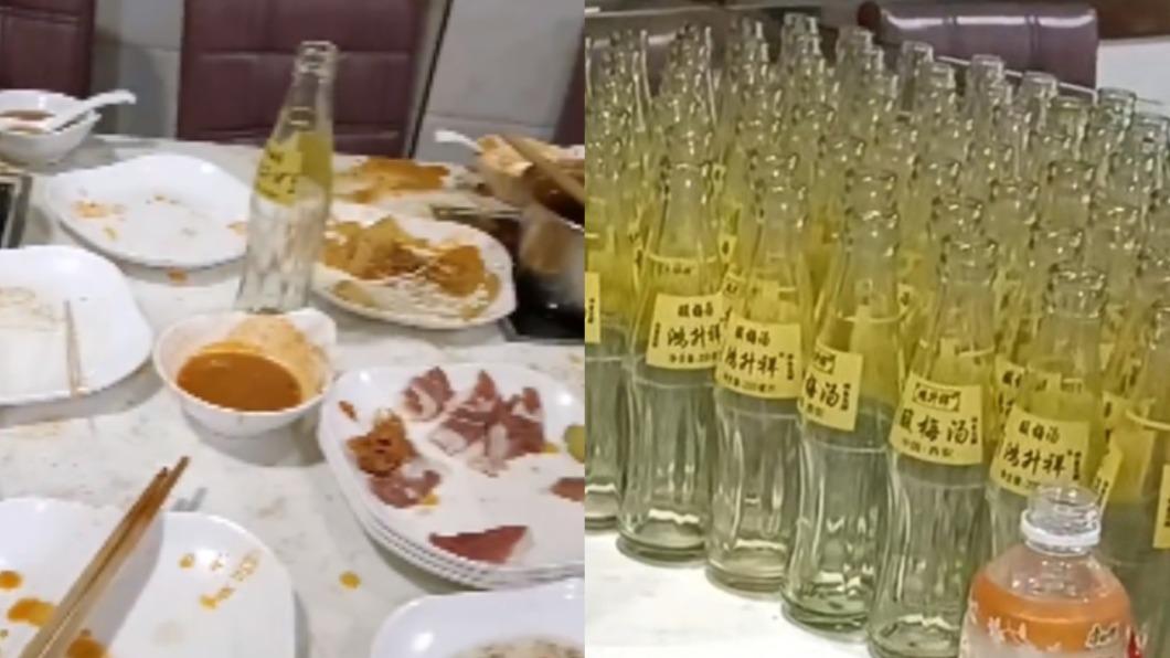 6名男子驚人海量,嚇壞店家。(圖/翻攝自微博)