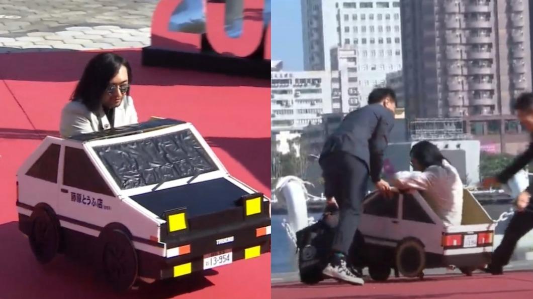 走鐘獎出事了!網紅開車進場「輪胎噴飛」 主持人嚇:差點衝入愛河