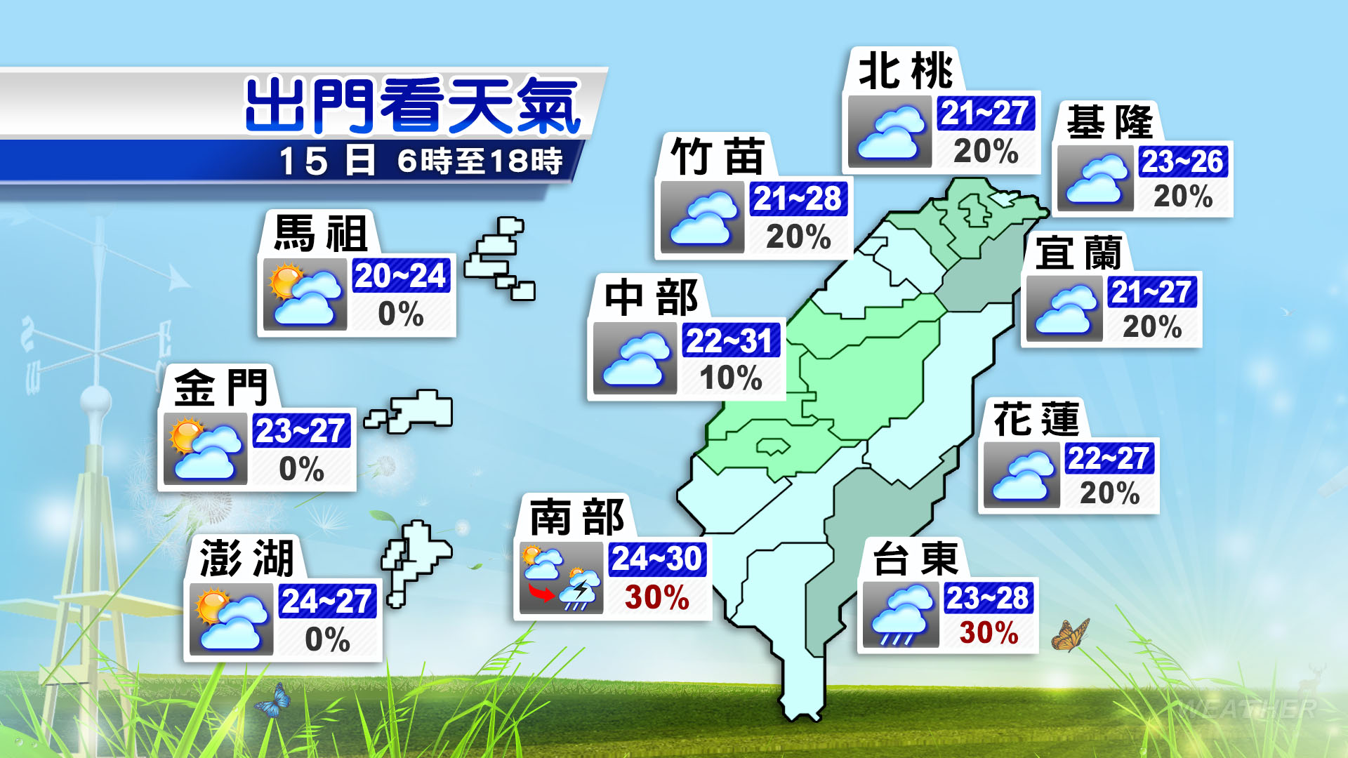 各地今日氣溫一次看!(圖/TVBS)