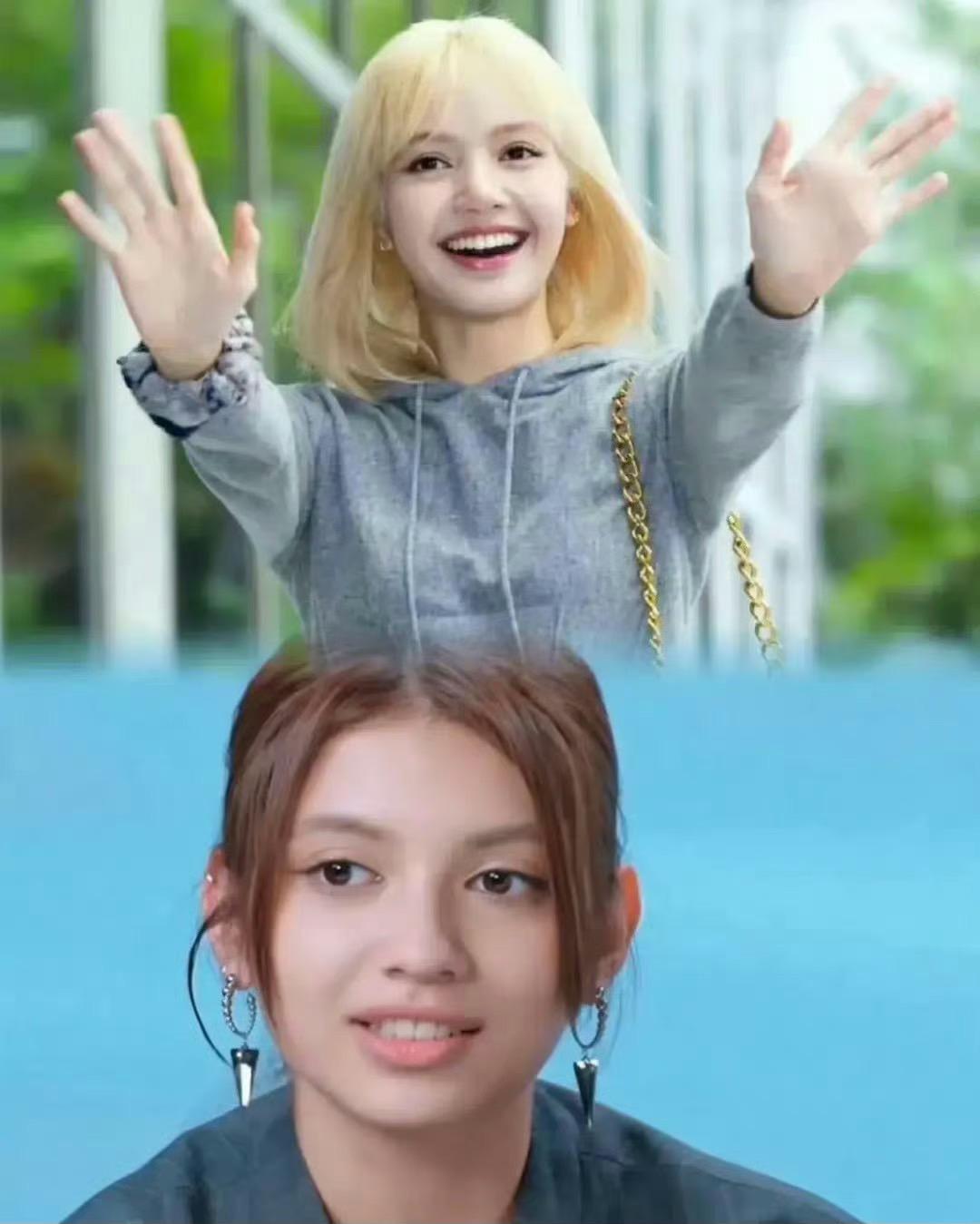 網友發現李佩玲五官激似Lisa。(圖/翻攝自微博)