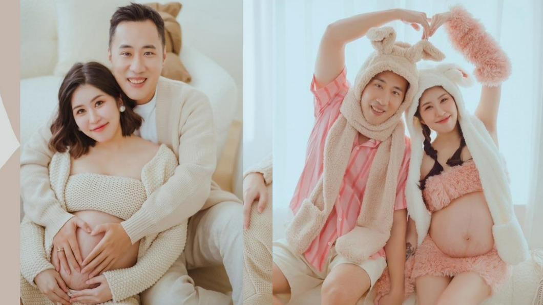余祥銓新婚4月曬床照! 柔柔挺巨肚拍寫真「嘟嘴兔耳裝」超閃