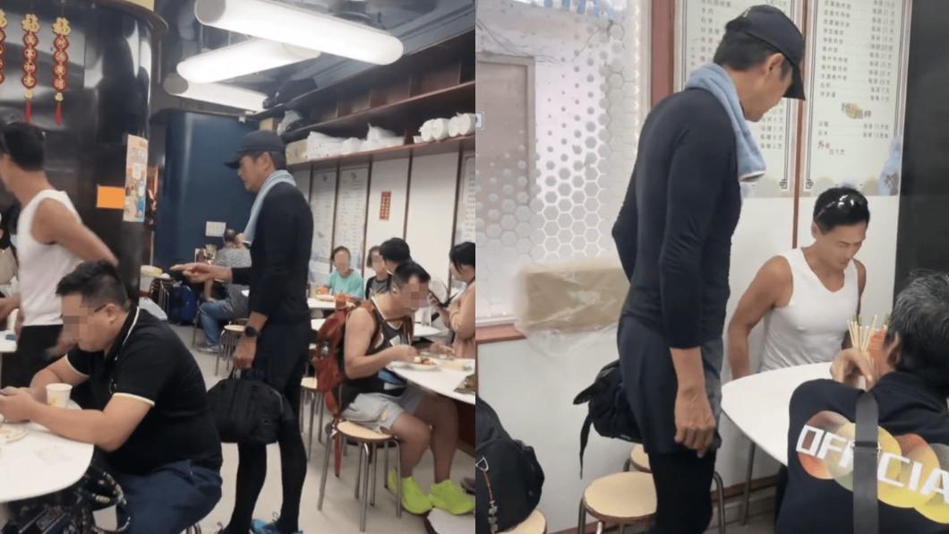 周潤發不在意和他人併桌，甚至親自收拾桌面。（圖／翻攝自香港星島日報）