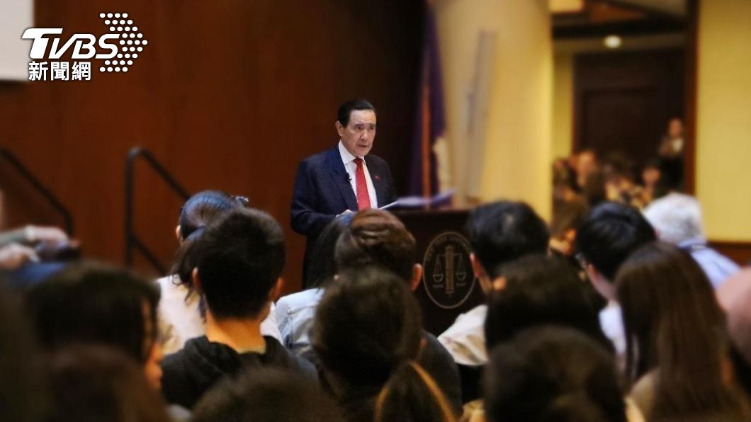 馬英九在美國紐約大學（NYU）發表演講。（圖／馬英九辦公室提供）