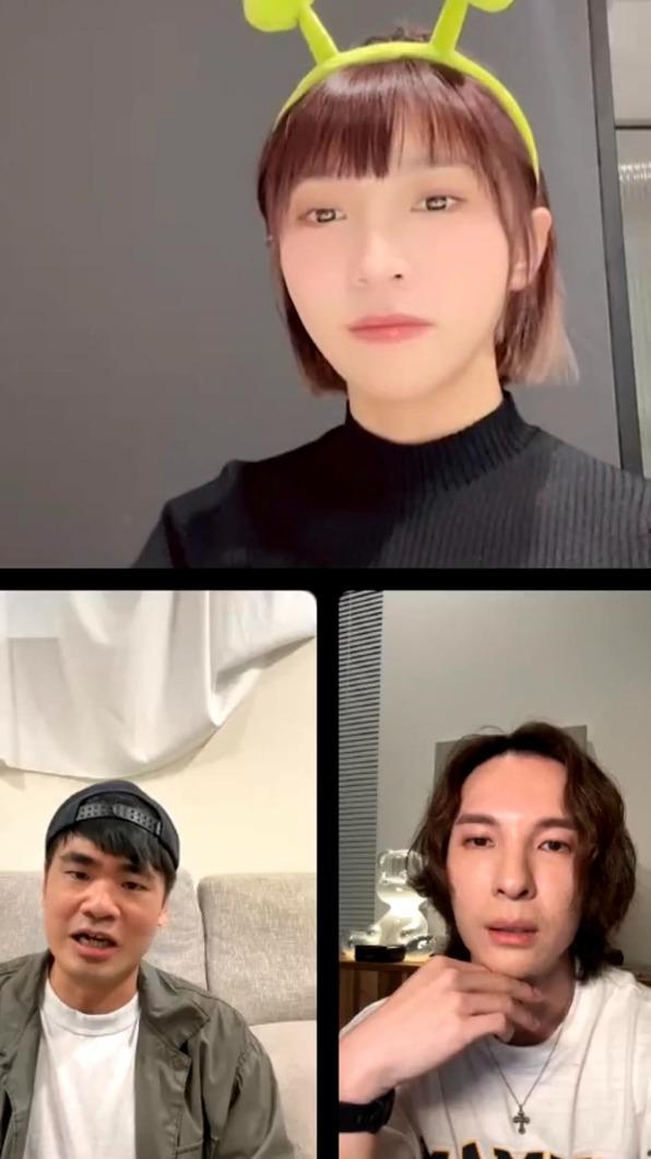 溫妮日前在IG開直播，邀請蔡哥和陳勢安上線暢聊。（圖／翻攝自溫妮IG）