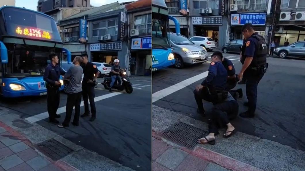 行車糾紛！莽男砸車還飆警三字經被壓制　圍觀民眾拍手叫好