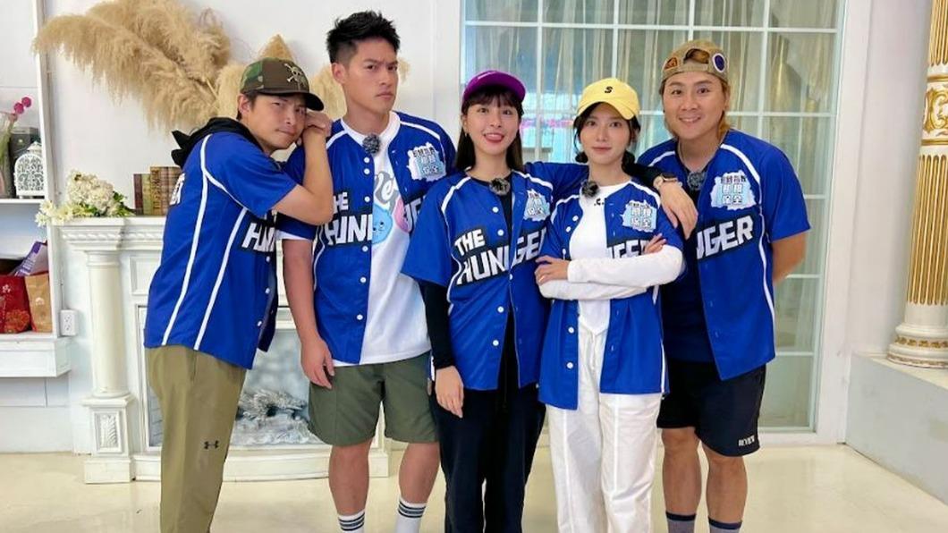 《飢餓遊戲》主持群孫協志(左起)、許孟哲、峮峮、蔡黃汝、王仁甫。(圖/中視提供)