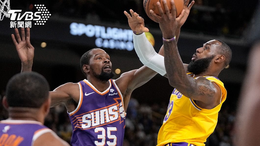 NBA／「詹杜大戰」隔5年再登場！KD半場21分　太陽逆轉勝湖人