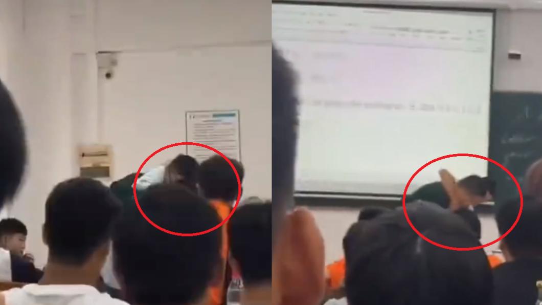 教室變格鬥場!男學生衝講台「鎖喉老師」 失控場面全被拍