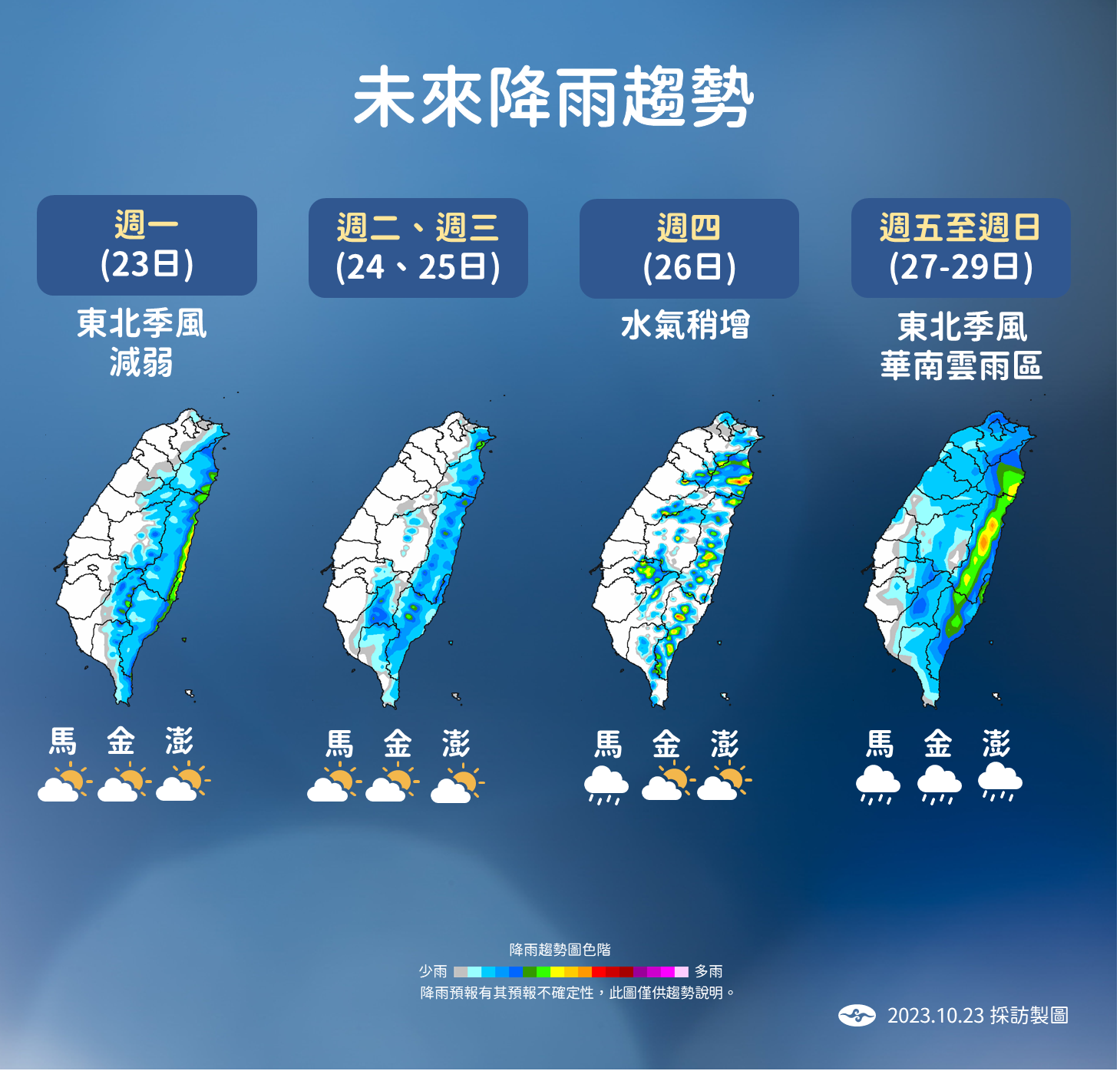 未來降雨趨勢。(圖/氣象署)