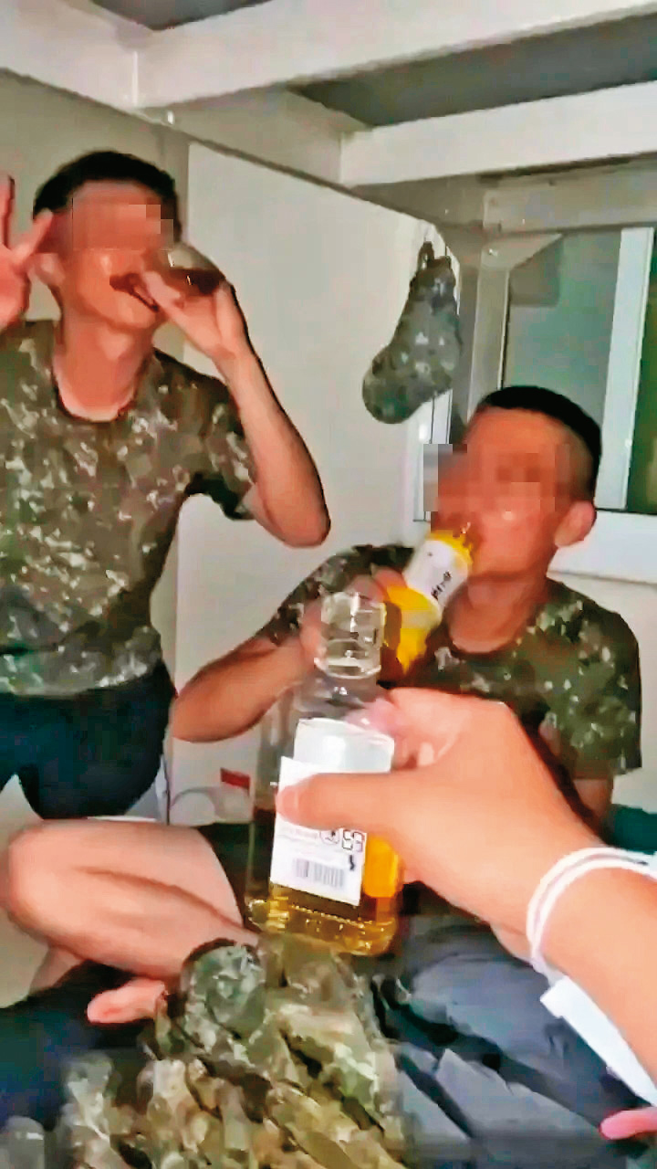 陸軍六軍團9月發生違紀事件,飲酒士兵還拍影片上傳社群網站。(圖/翻攝記者爆料網)