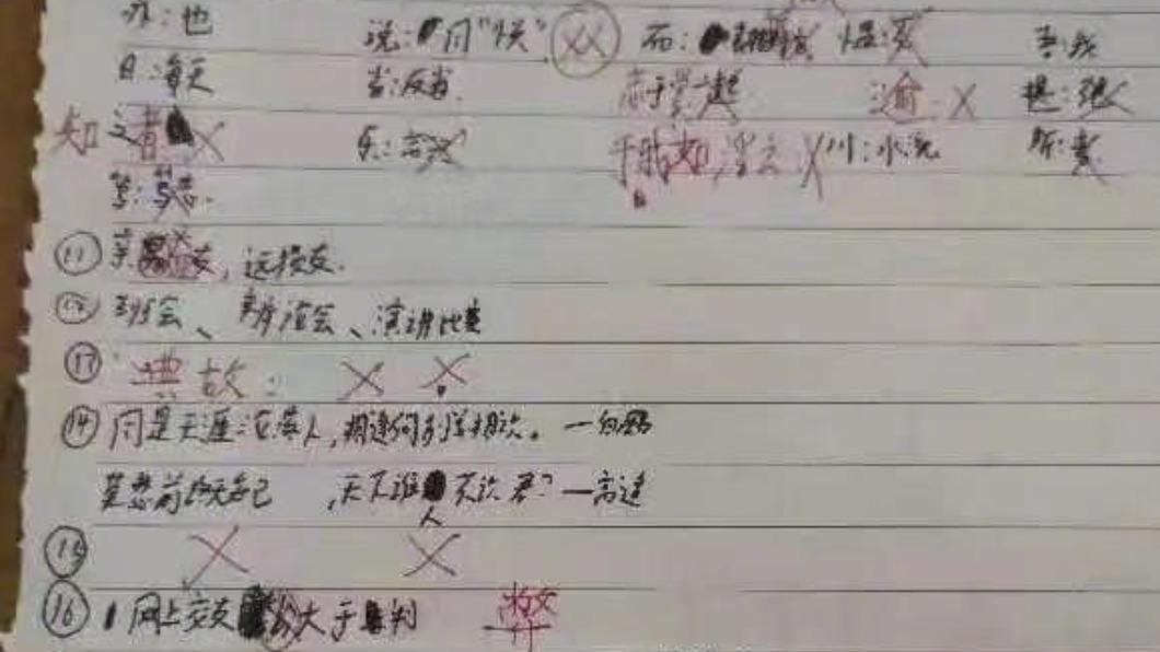 學生作業錯誤多,被老師發至群組公審。(圖/翻攝自燕趙都市報縱覽新聞微博)