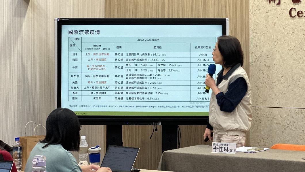 疾管署說明流感疫情。(圖/許稚佳攝)