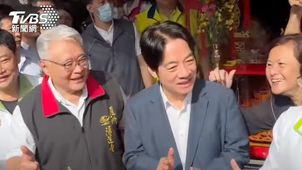 賴清德今日到新北蘆洲湧蓮寺參拜。(圖/TVBS)