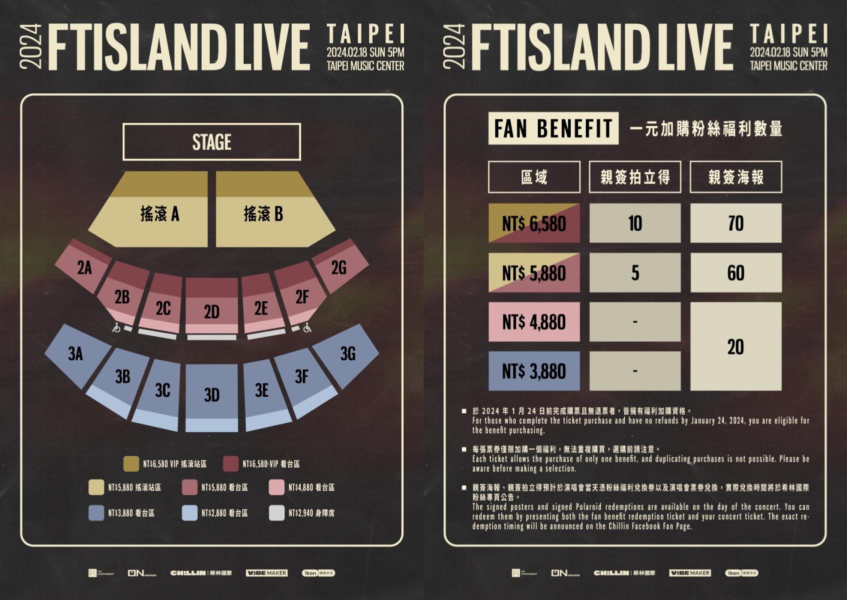 明年2月FTISLAND演唱會的座位圖、福利都已經公開。(圖/希林國際提供)