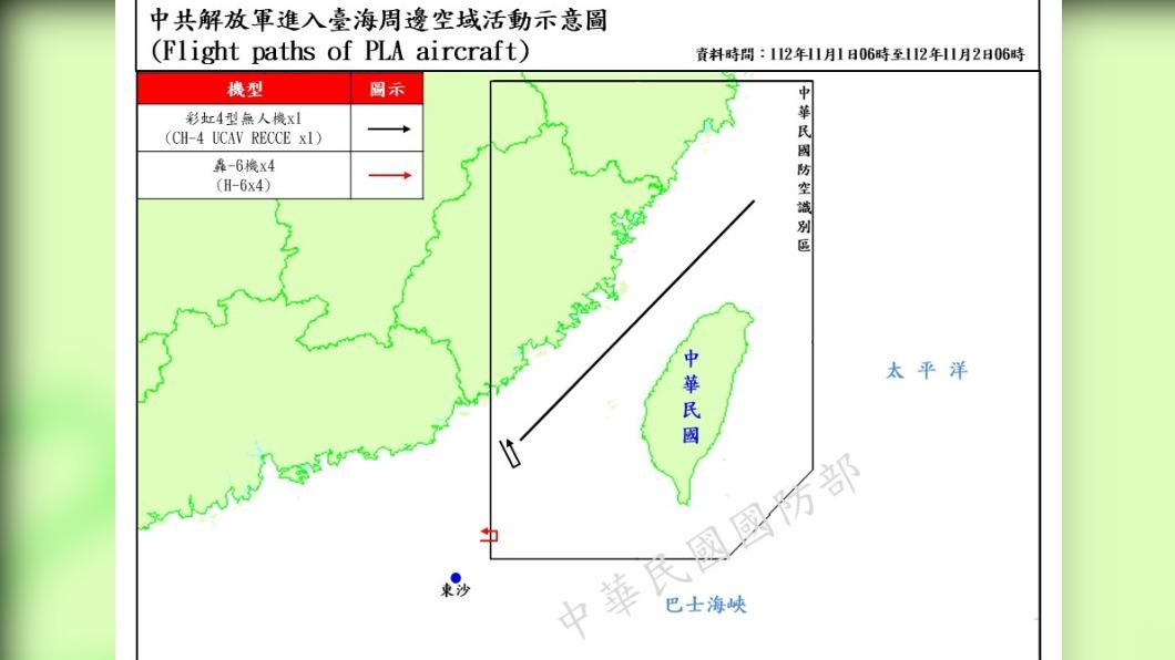 自昨早6時至今早6時,偵獲共機13架次、共艦8艘次。(圖/國防部提供)