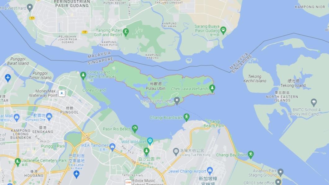 烏敏島是一個介於新馬邊界之交的外島。（圖／翻攝自Google Map）
