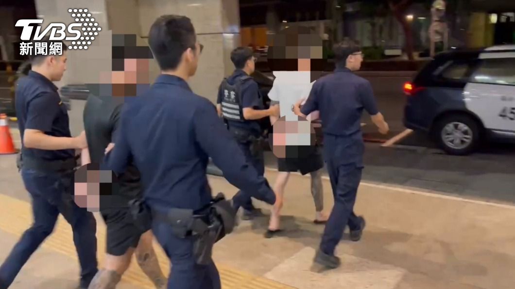 警方在案發後1小時逮捕3名涉案男子。(圖/TVBS)