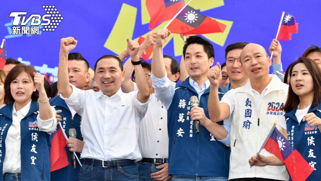 國民黨總統參選人侯友宜今（4）日於台北市舉行「侯友宜暨立委選舉台北誓師大會」。（圖／胡瑞麒攝）