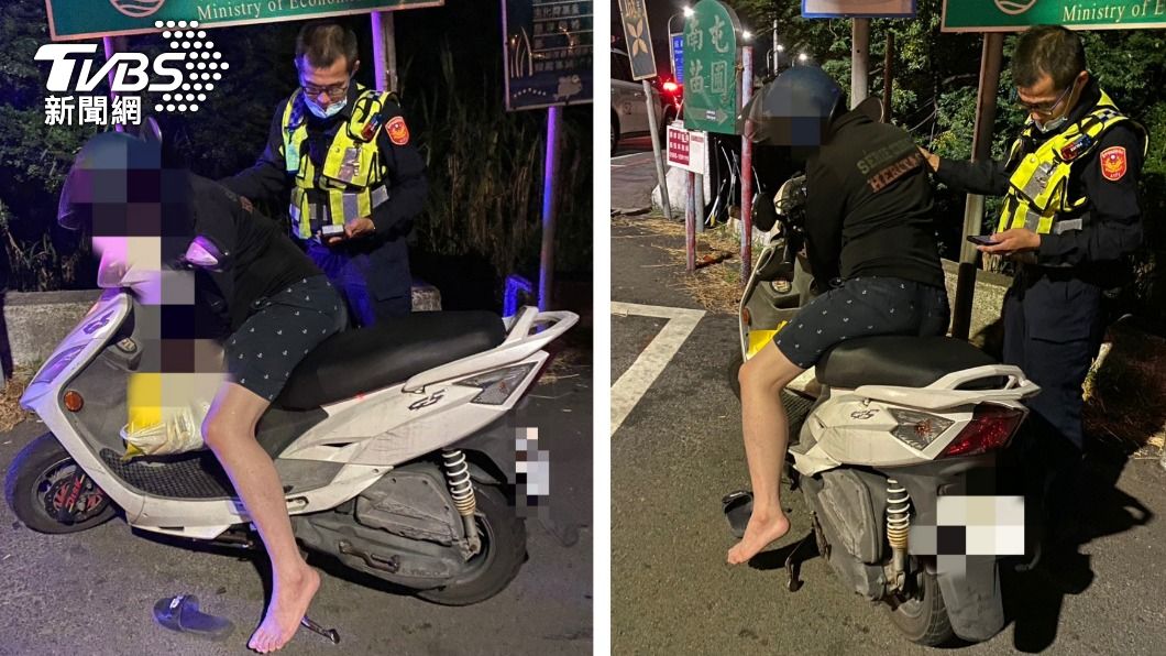 為家計硬撐賺奶粉錢 男騎士赤腳累倒趴機車上驚動警