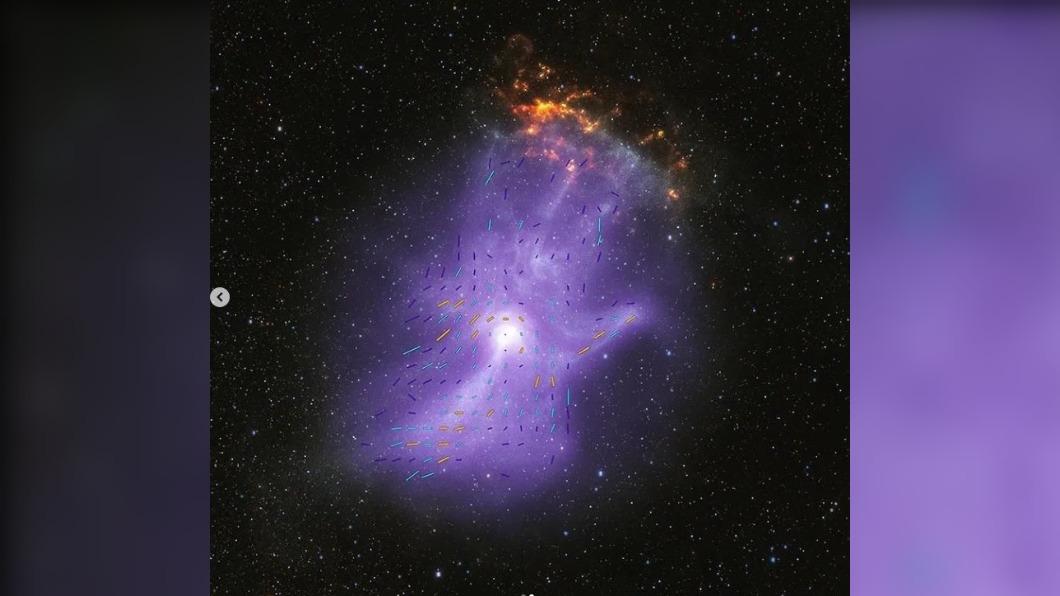 「幽靈鬼手」其實是中子星磁極發出的電磁輻射束。(圖/翻攝自NASA)