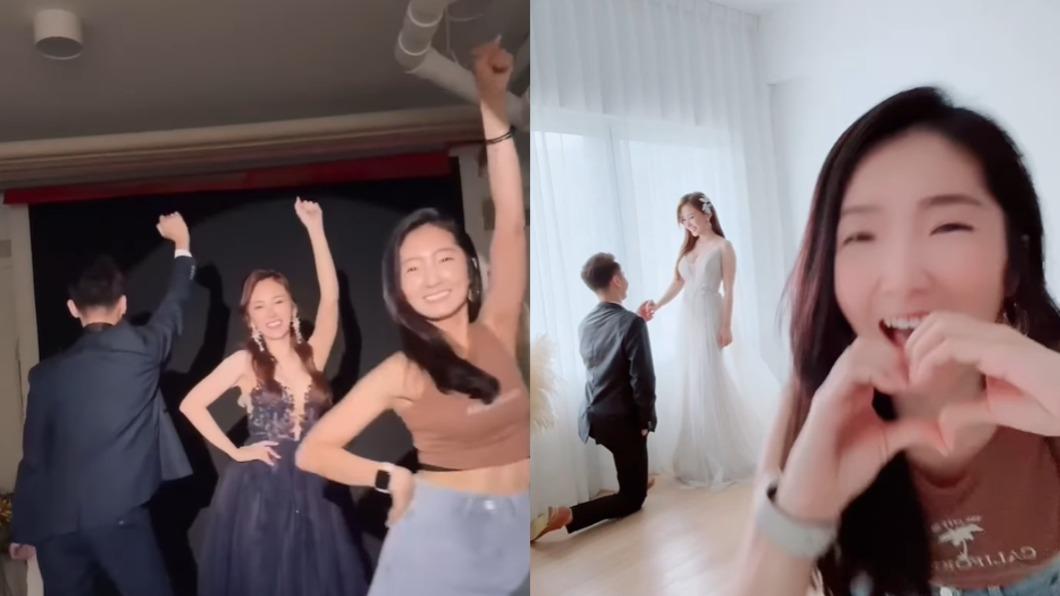 許瀞蔆曬出婚紗版求佛影片、求婚花絮,見證閨密人生大事。(圖/翻攝自許瀞蔆IG)