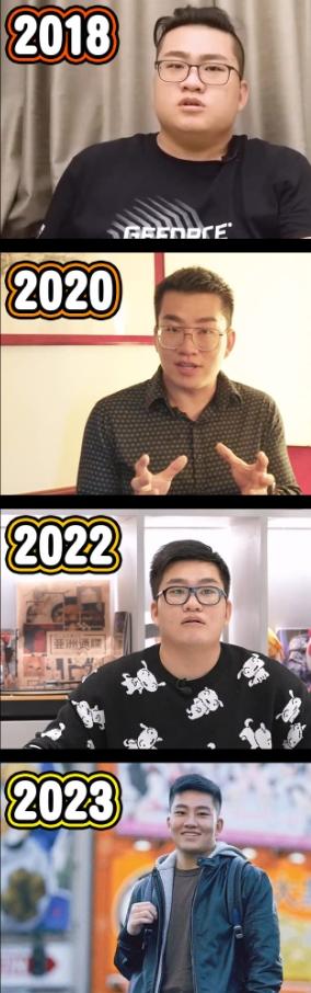 Joeman曾分享自己從2018年至今的外型變化。(圖/翻攝自Joeman臉書)