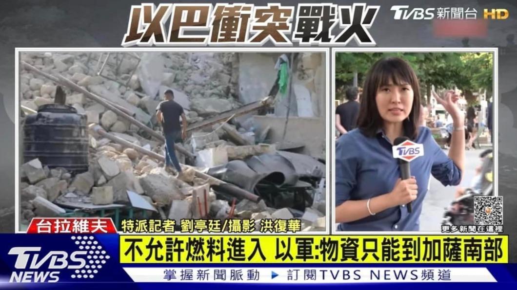 ［2023.10.20] 赴台拉維夫迪岑哥夫廣場採訪，就地與台北LIVE連線晚間21:00新聞，沒想到連線報導一半，現場竟真的響起空襲警報。（圖／劉亭廷提供）