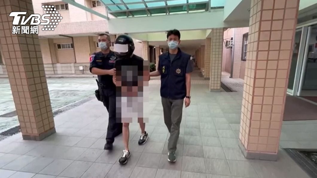 警方在台中逮捕王姓男子。(圖/TVBS)
