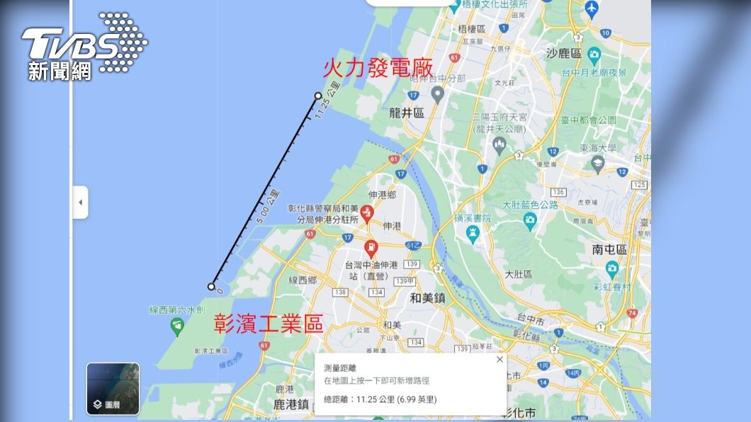 男子失聯地點距離發現地點約11公里(畫面翻攝googlemap) 