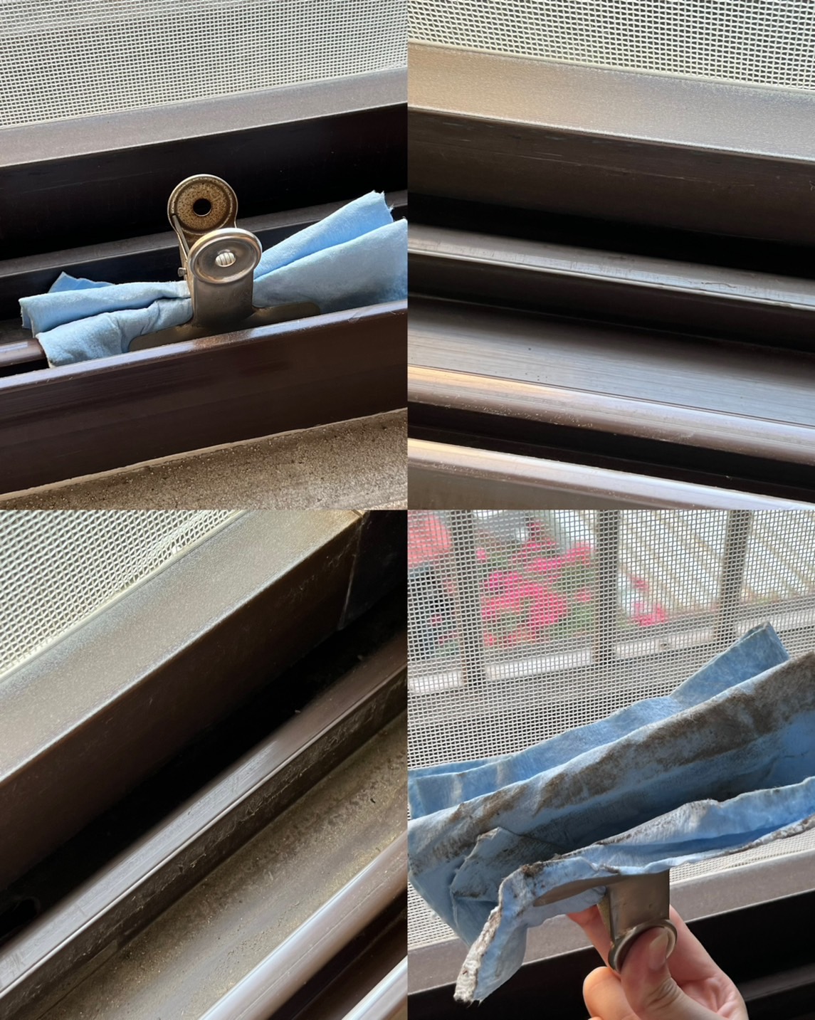 將紙抹布用夾子夾住,可擦拭窗戶溝槽。(圖/翻攝自Costco好市多 商品經驗老實說臉書)