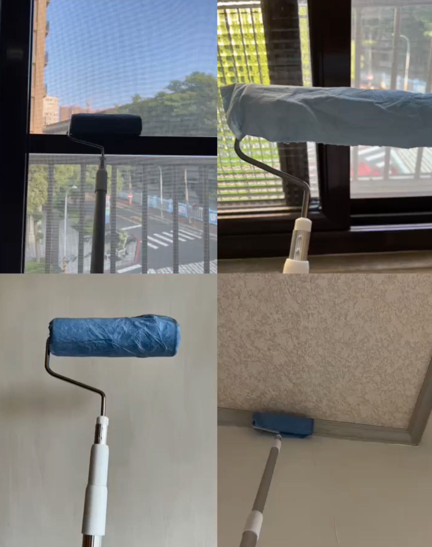 把紙抹布卷在滾輪上,先乾擦再濕擦,紗窗秒變乾淨。(圖/翻攝自Costco好市多 商品經驗老實說臉書)