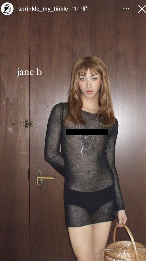 小哈利復刻英國已故歌手Jane Birkin。（圖／翻攝自小哈利　IG）