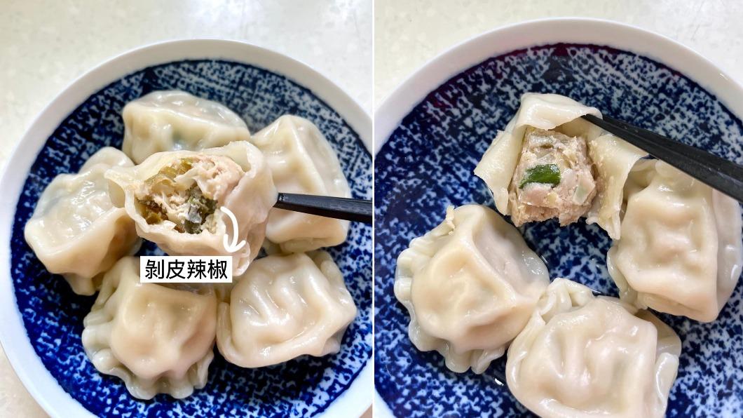 網友分享雙月剝皮辣椒冷凍水餃。（圖／翻攝自我愛全聯-好物老實說臉書）
