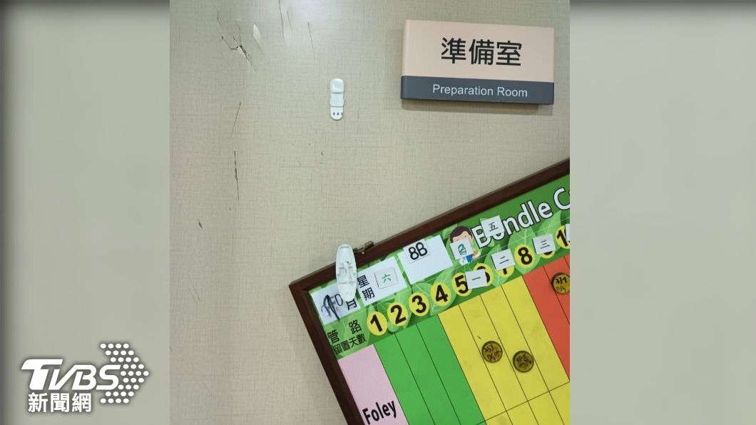 吳男持刀破壞醫護站的用品,所幸無人遭到傷亡。(圖/TVBS)