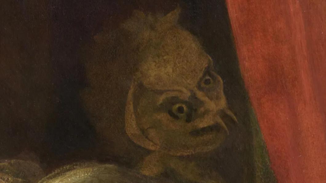 名畫修復後,驚現宛如惡魔般的物體。(圖/翻攝自SMITHSONIAN)