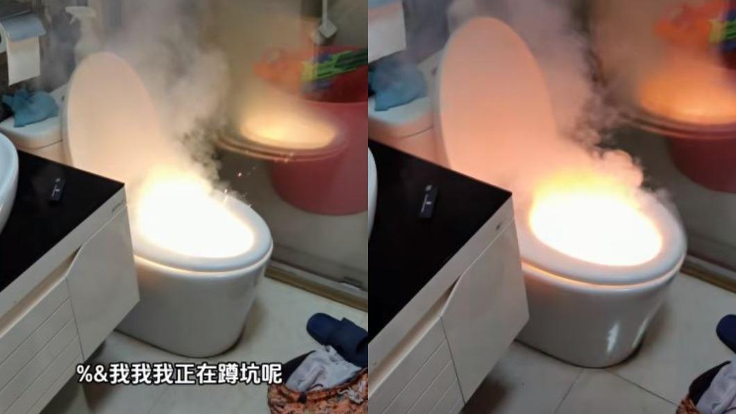 家中馬桶詭冒煙!陸男「炸屎」險火燒屁股 驚悚瞬間曝光