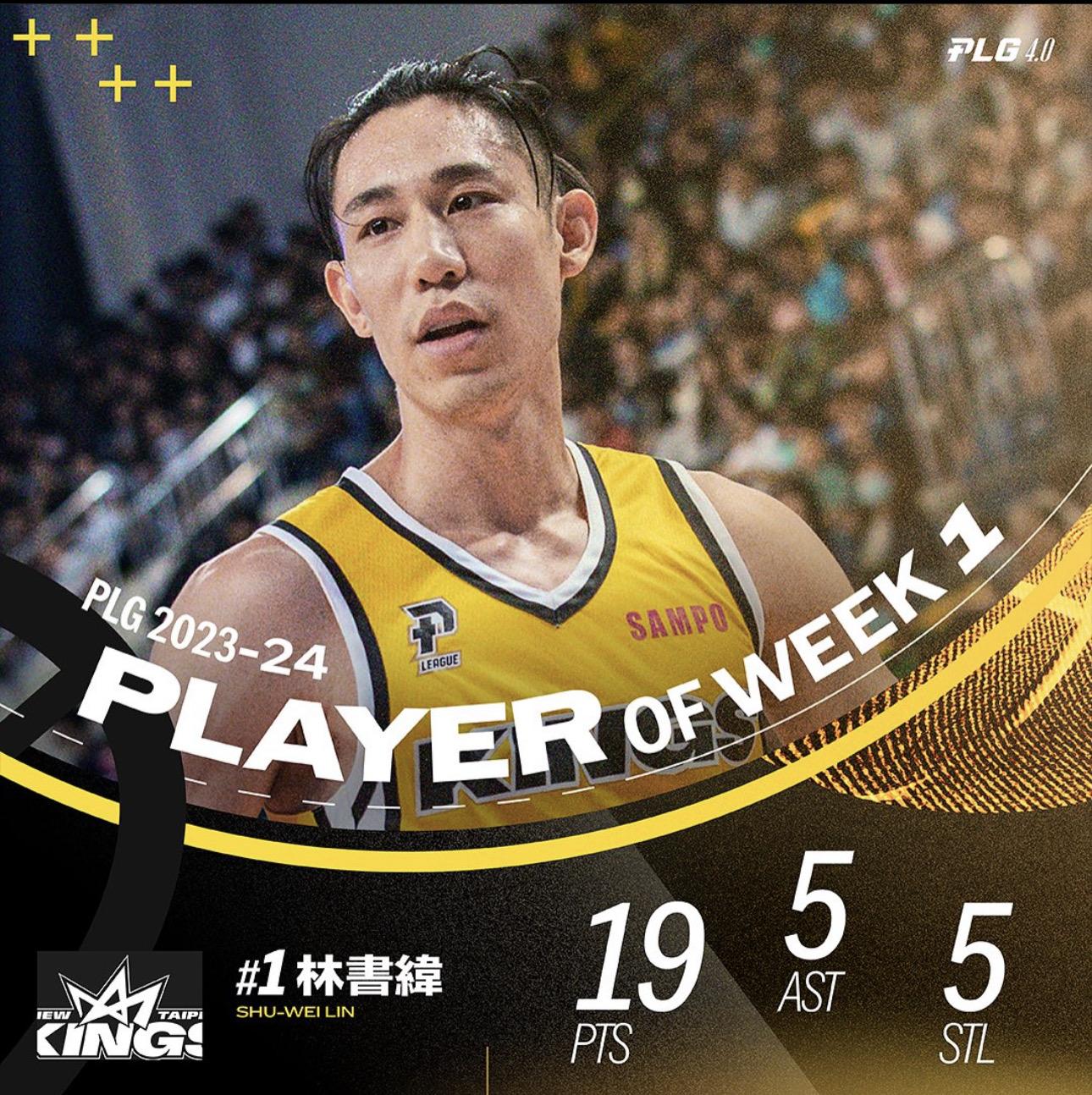林書緯榮獲單週MVP。(圖/翻攝PLG IG)