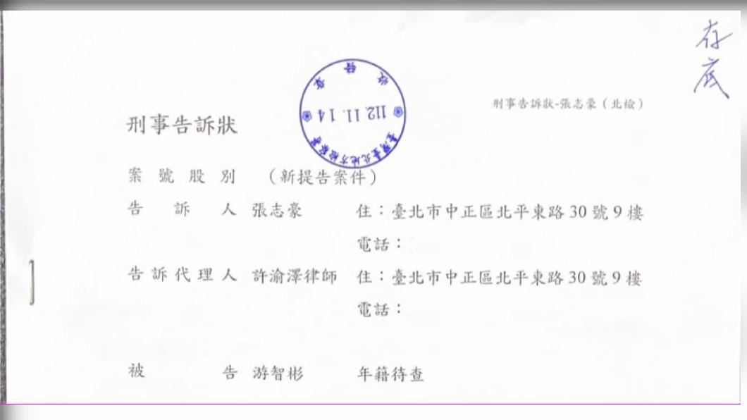 張志豪表示,已委請許渝澤律師至北檢提告。(圖/翻攝自張志豪臉書)