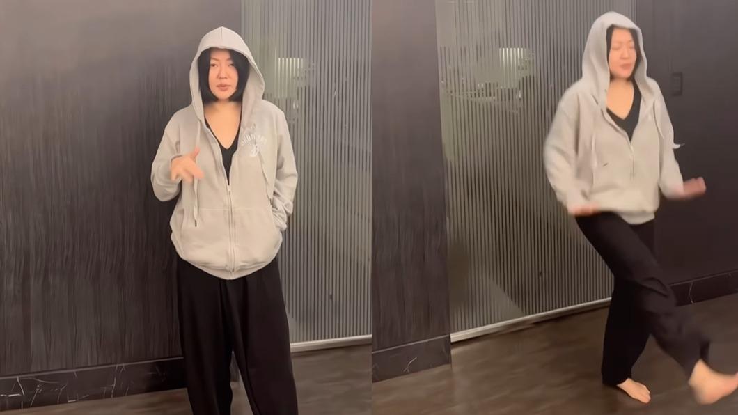 小S強調訣竅是膝蓋要抬高,有種踹地的感覺。(圖/翻攝自小S IG)