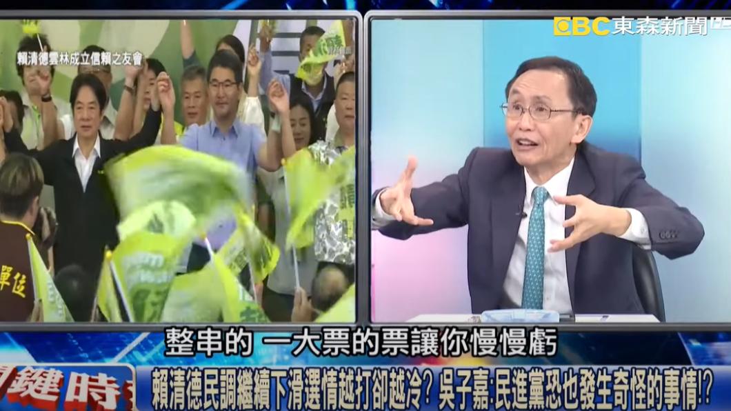吳子嘉直言侯友宜、柯文哲達成藍白合,賴清德穩掛。(圖/翻攝自關鍵時靠YouTube)