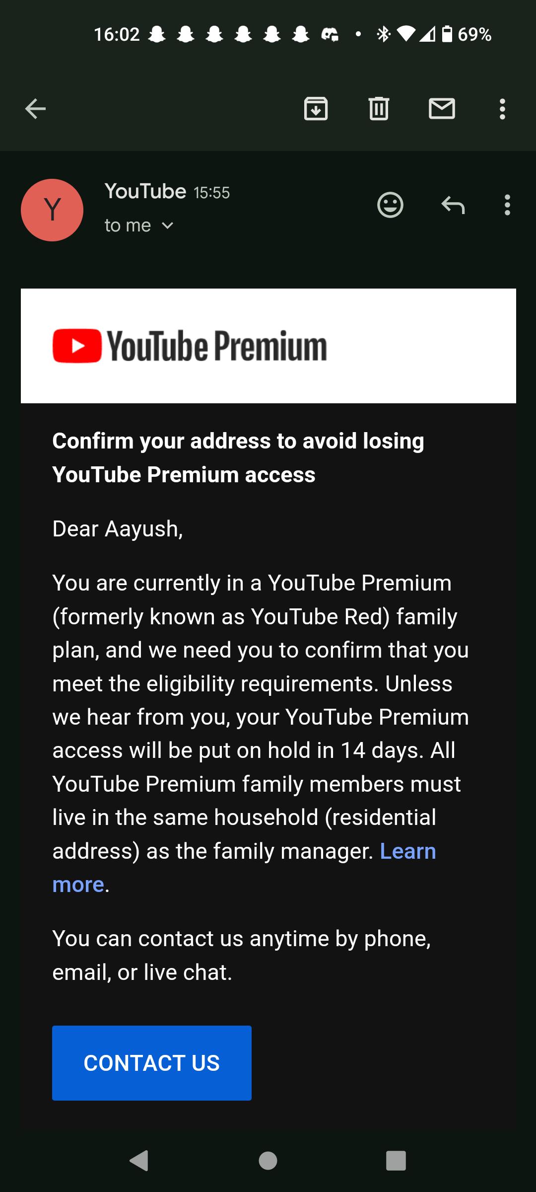 網友收到YouTube警告信。(圖/翻攝自Reddit)