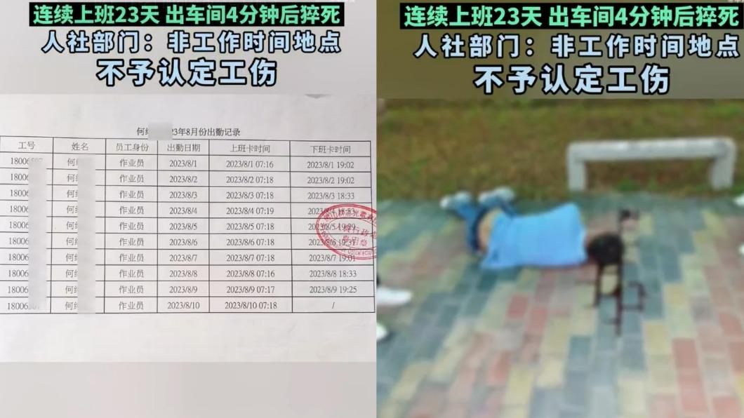 該名男子家屬曬出了出勤紀錄期望替男子討回公道。（圖／翻攝自微博@華商報）