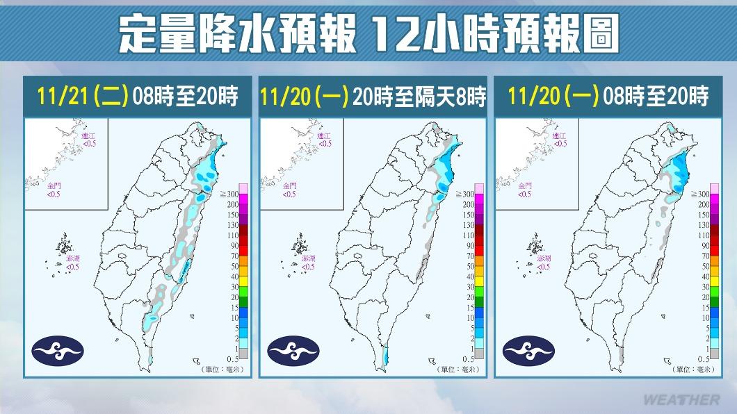 今日東北部、東部有出現局部短暫陣雨的機會。(圖/TVBS)