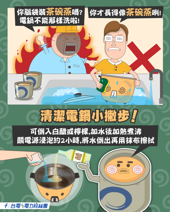 清潔電鍋有幾點小撇步。（圖／翻攝自台電官網）