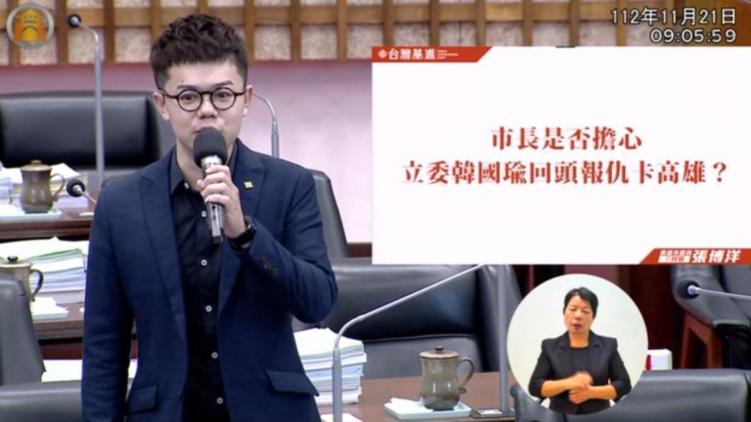 張博洋問陳其邁是否擔心韓國瑜回頭報復「卡高雄」?(圖/翻攝自高雄市議會)