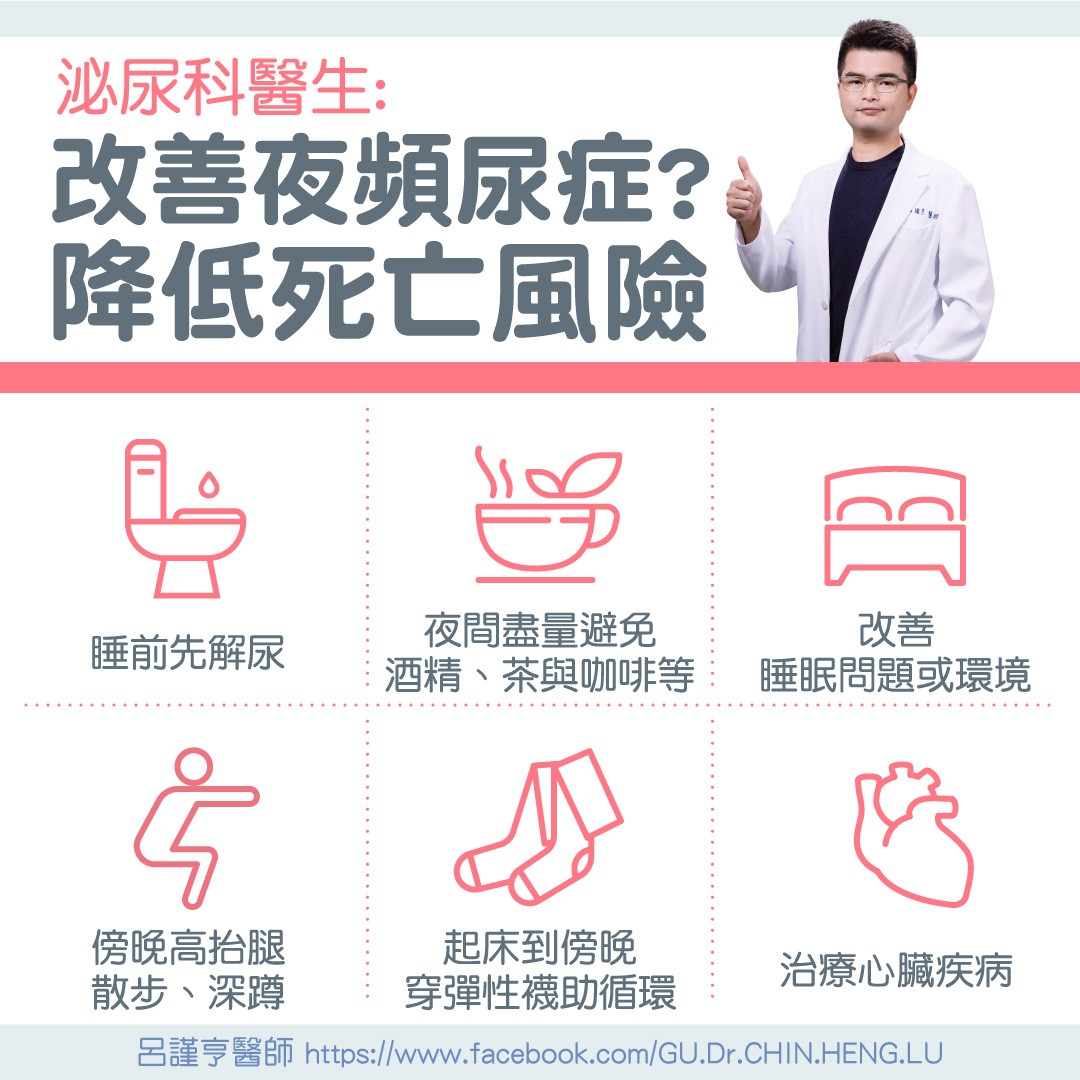 醫師分享6招改善夜尿。（圖／翻攝自泌尿科呂謹亨醫師 - 大亨醫師臉書）