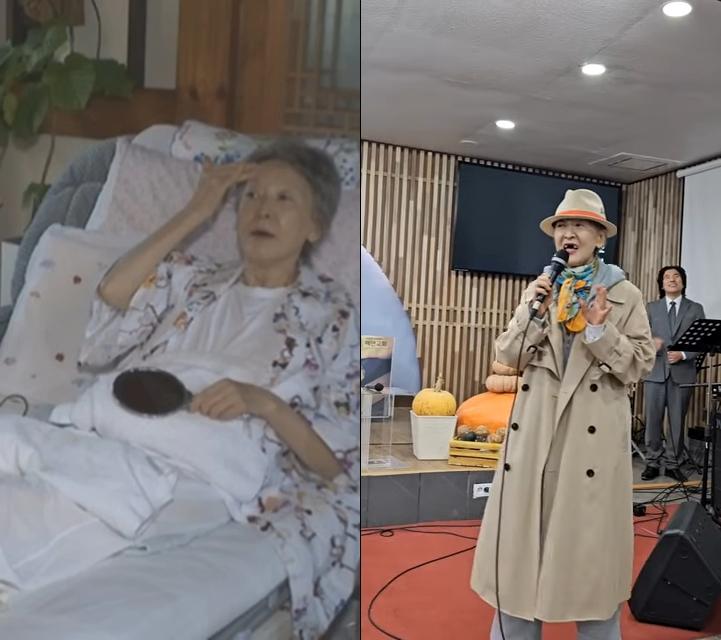 手術後尹石花決定只接受自然療法,也開心向教友見證禱告的奇蹟。(圖/翻攝自Eden-0691 YouTube)