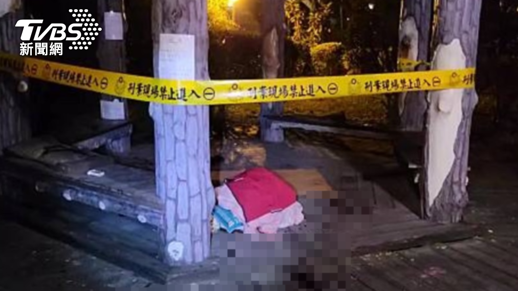 街友於公園涼亭遭砍。（圖／TVBS資料畫面）