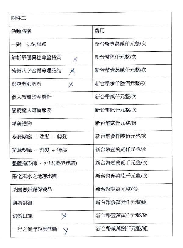 黑心婚友社除了安排相親，還提供許多服務，吸引會員加碼升等。（圖／讀者提供）