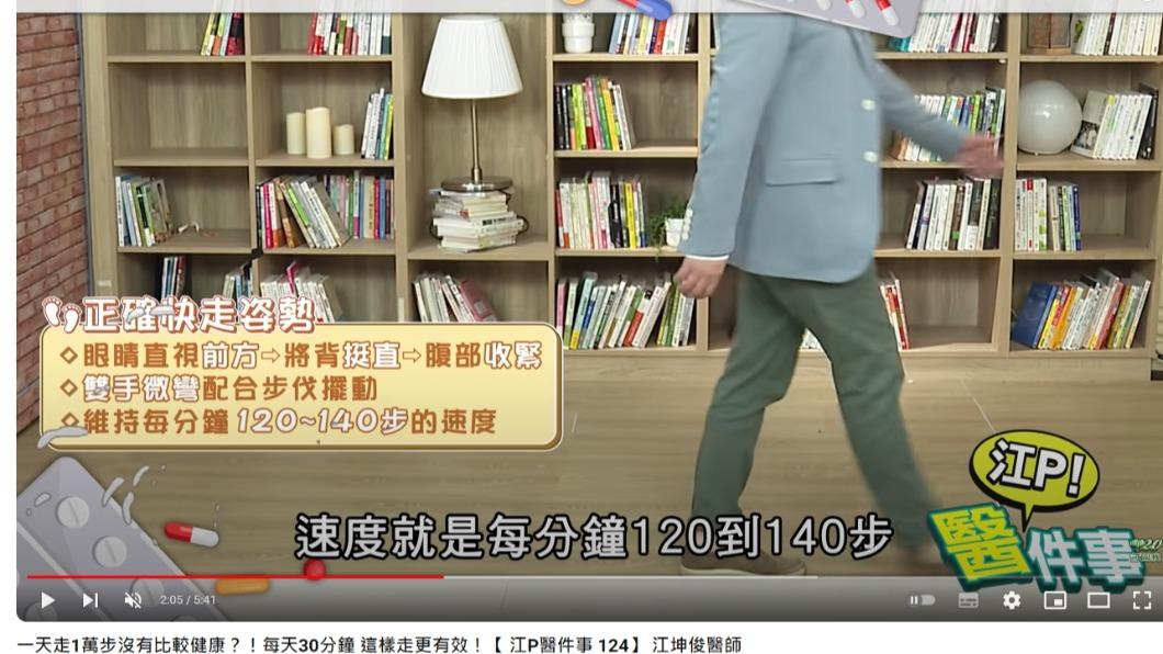醫師傳授正確快走姿勢。(圖/翻攝自健康2.0 YouTube頻道)